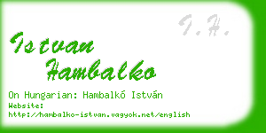 istvan hambalko business card