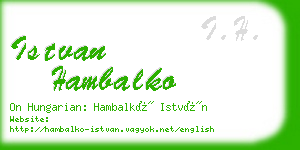 istvan hambalko business card